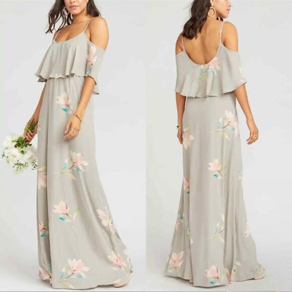 NWT Show Me Your Mumu Caitlin Ruffle Maxi Gown Lily Showers Bridesmaid Dress Med - Picture 1 of 16